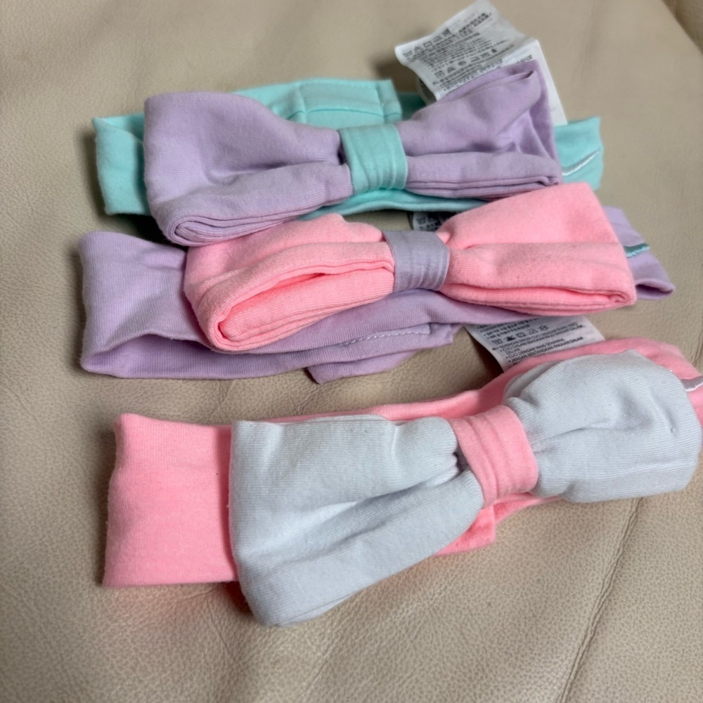 NIKE Set of 3 Baby Girl Create Bow Headband 0-6 Months Color Doll - Picture 3 of 11